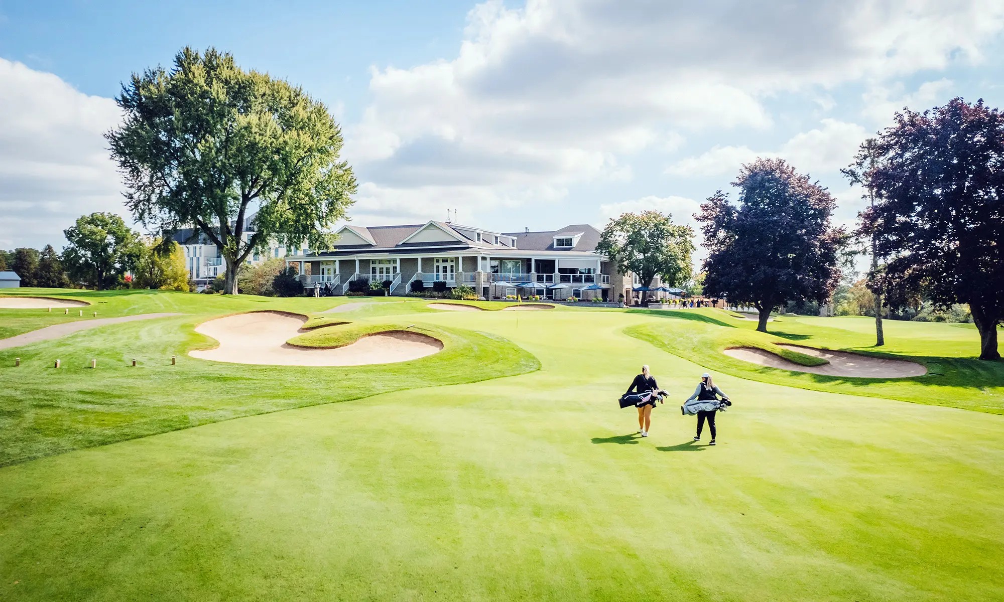 Two Golfers on a Fairway approaching Galt Country Club